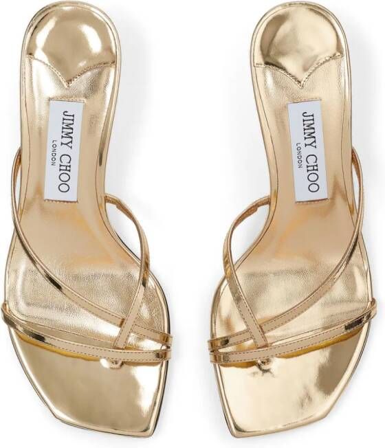 Jimmy Choo Etana 50 mm sandalen Goud