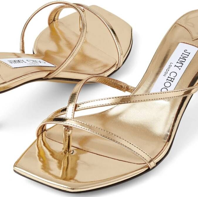 Jimmy Choo Etana 50 mm sandalen Goud