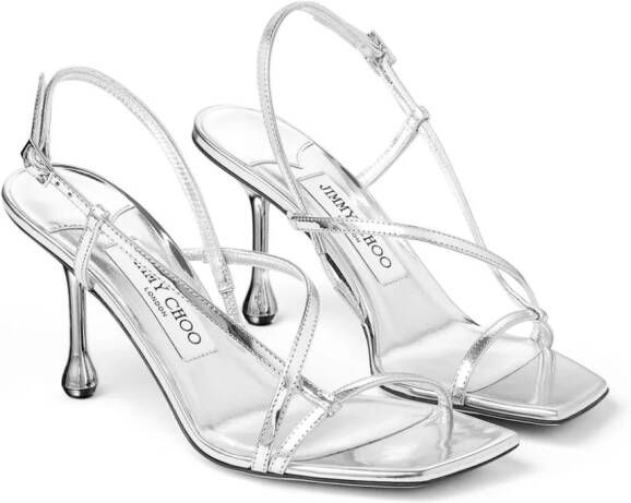 Jimmy Choo Etana 80 mm sandalen Zilver