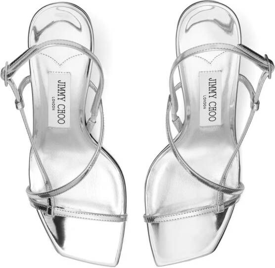 Jimmy Choo Etana 80 mm sandalen Zilver