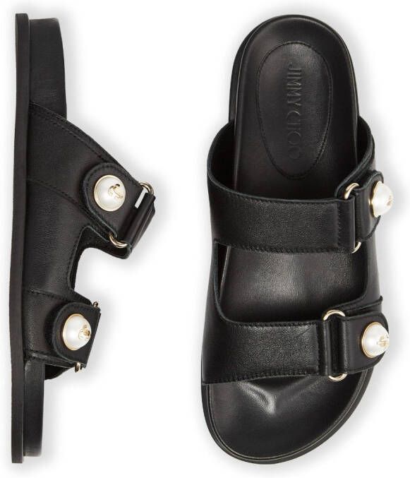 Jimmy Choo Fayence sandalen verfraaid met imitatieparel Zwart
