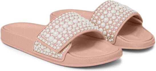 Jimmy Choo Fitz slippers verfraaid met parels Roze