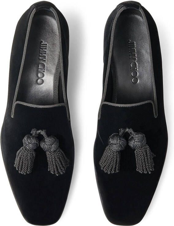 Jimmy Choo Foxley loafers met kwastjes Zwart