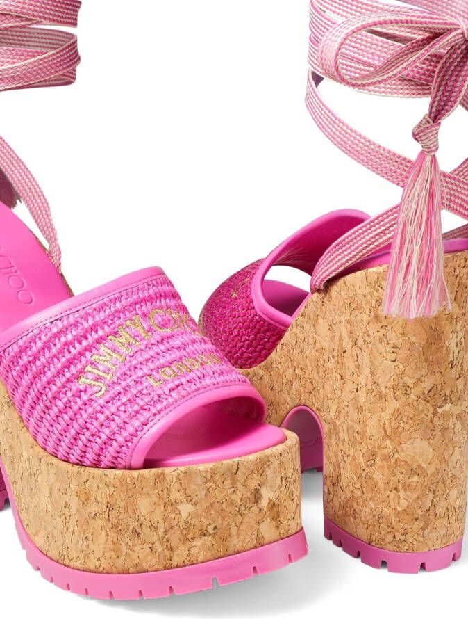 Jimmy Choo Gal sandalen met sleehak Roze