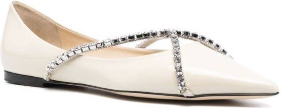 Jimmy Choo Genevi ballerina's met kristallen Beige