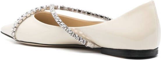 Jimmy Choo Genevi ballerina's met kristallen Beige