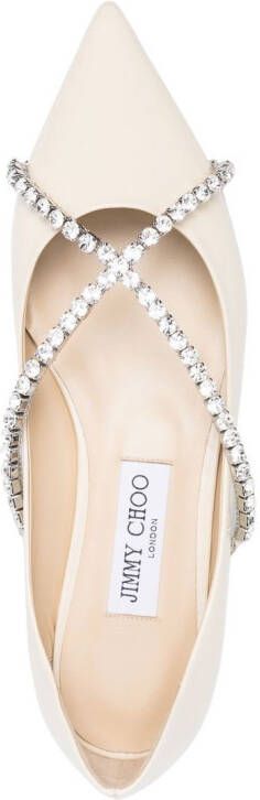 Jimmy Choo Genevi ballerina's met kristallen Beige