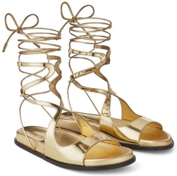 Jimmy Choo Gladiator metallic sandalen Goud Schoenen.nl