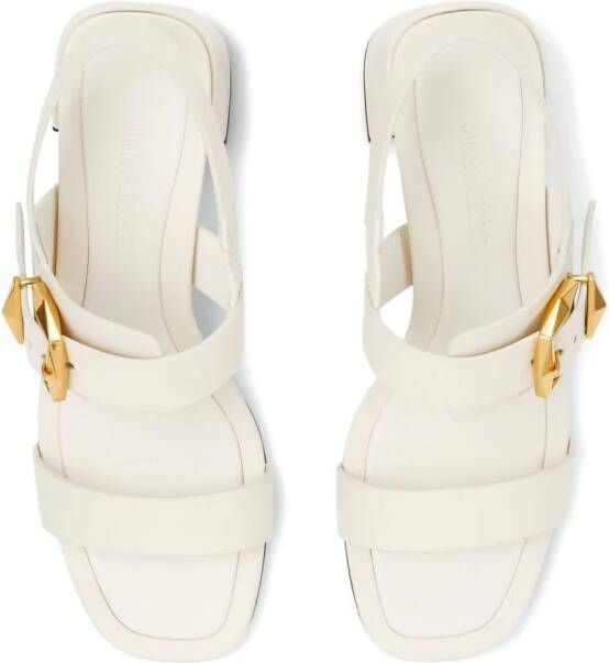 Jimmy Choo Hawke 70 mm sandalen met gesp Wit