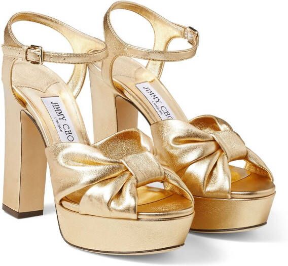 Jimmy Choo Heeloise sandalen met metallic afwerking Goud