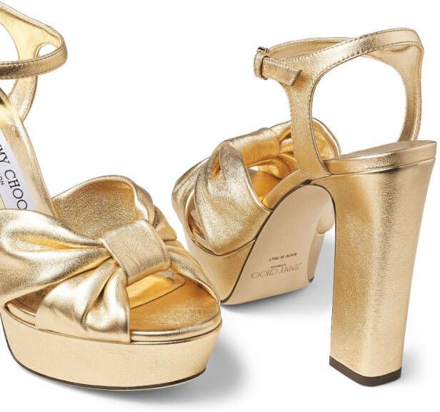 Jimmy Choo Heeloise sandalen met metallic afwerking Goud