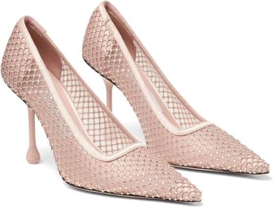 Jimmy Choo Ixia 95 mm satijnen pumps Roze