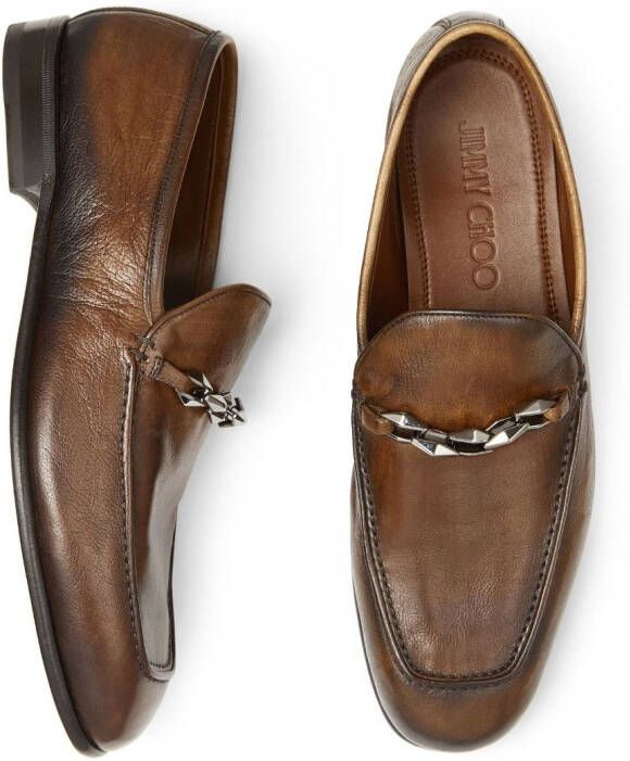 Jimmy Choo Marti Reverse leren loafers Bruin