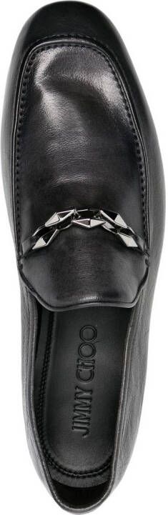 Jimmy Choo Marti Reverse leren loafers Zwart