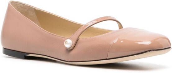 Jimmy Choo Leren ballerina's Beige