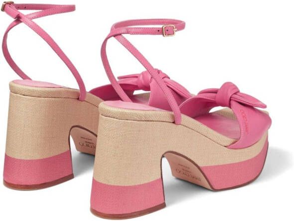 Jimmy Choo Rica leren 95mm sandalen met plateauzool Roze