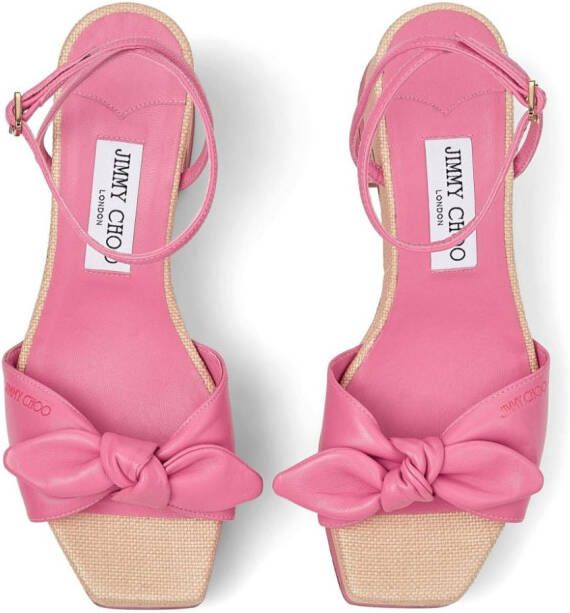 Jimmy Choo Rica leren 95mm sandalen met plateauzool Roze