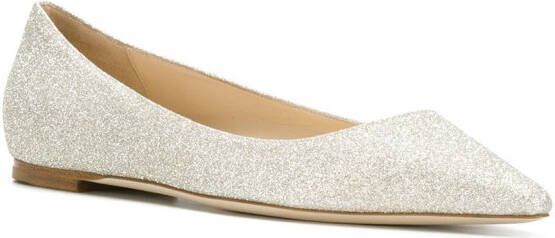 Jimmy Choo Romy glitter ballerina's Metallic