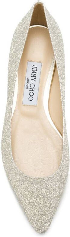 Jimmy Choo Romy glitter ballerina's Metallic