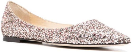 Jimmy Choo Romy ballerina's met glitter Roze