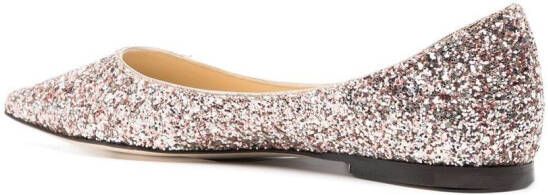 Jimmy Choo Romy ballerina's met glitter Roze