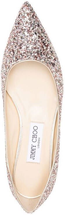 Jimmy Choo Romy ballerina's met glitter Roze