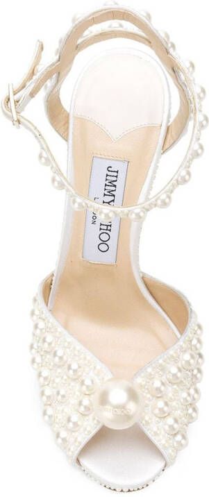 Jimmy Choo Sacora 100 pearl versierde pumps Wit