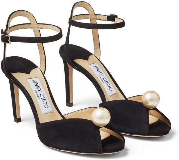 Jimmy Choo Sacora sandalen verfraaid met parels Zwart