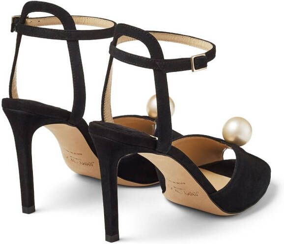 Jimmy Choo Sacora sandalen verfraaid met parels Zwart