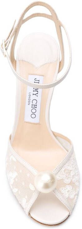 Jimmy Choo Sacora sandalen verfraaid met parels Beige