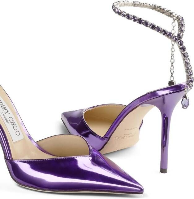 Jimmy Choo Saeda pumps verfraaid met kristallen Paars