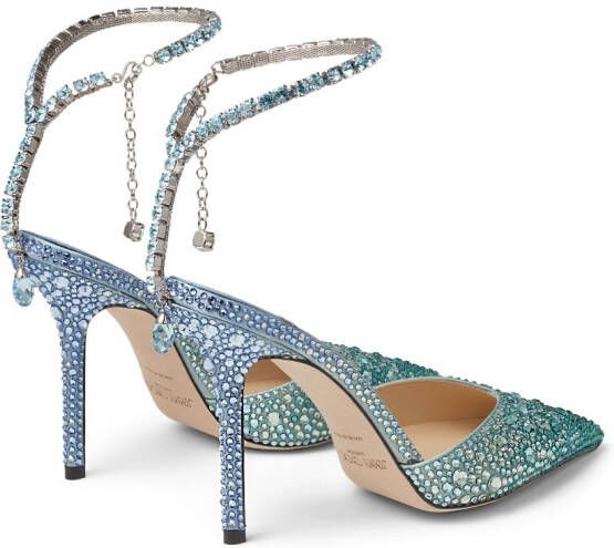 Jimmy Choo Saeda sandalen verfraaid met kristal Groen