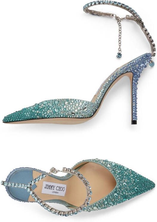 Jimmy Choo Saeda sandalen verfraaid met kristal Groen