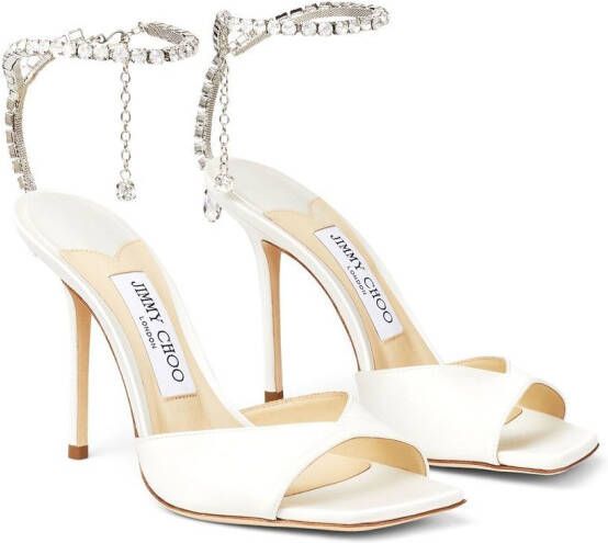 Jimmy Choo Saeda sandalen met kristal Wit