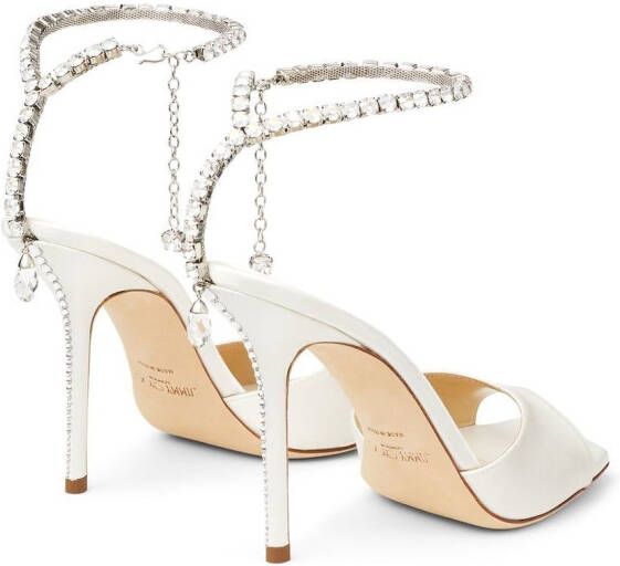 Jimmy Choo Saeda sandalen met kristal Wit