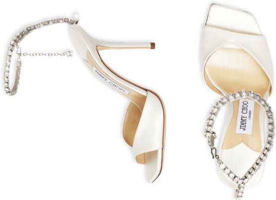 Jimmy Choo Saeda sandalen met kristal Wit