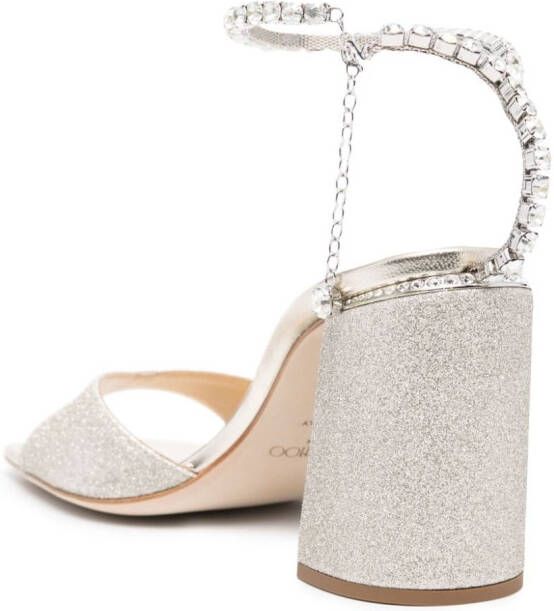 Jimmy Choo Sacora sandalen met glitter Zilver