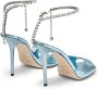 Jimmy Choo Saeda metallic sandalen Blauw - Thumbnail 3
