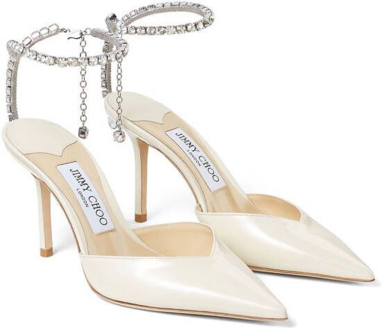 Jimmy Choo Saeda pumps met puntige neus Beige