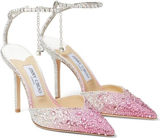 Jimmy Choo Saeda pumps verfraaid met kristallen Roze