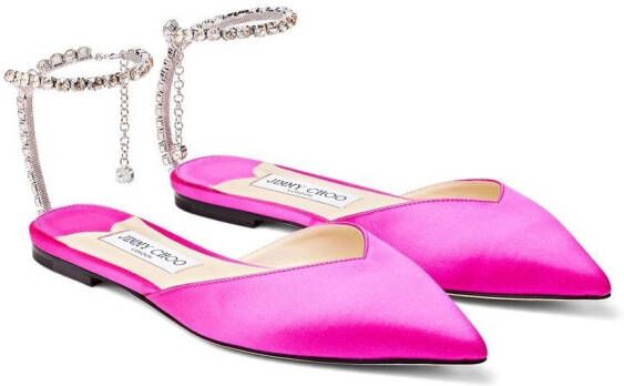 Jimmy Choo Saeda pumps verfraaid met kristallen Roze