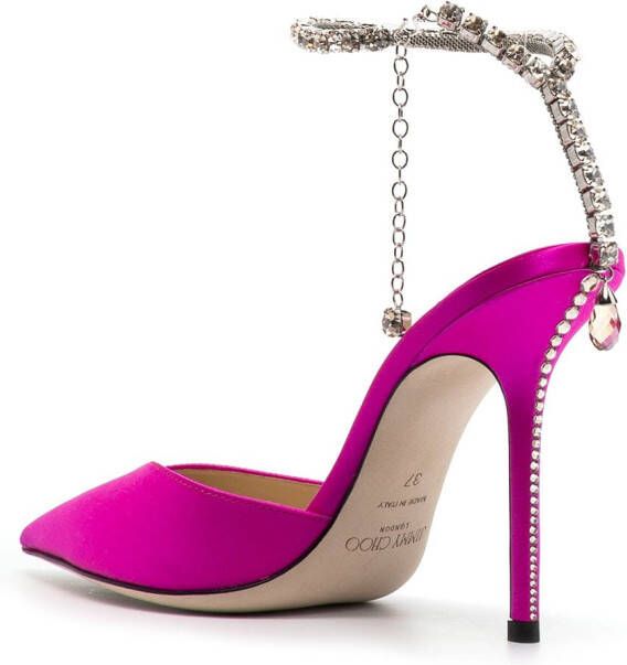 Jimmy Choo Saeda satijnen pumps Roze