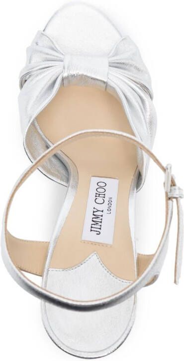 Jimmy Choo 120 mm Heloise leren sandalen Zilver