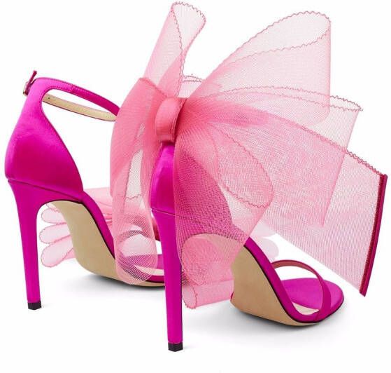 Jimmy Choo 100 mm Aveline asymmetrische sandalen Roze