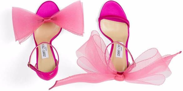 Jimmy Choo 100 mm Aveline asymmetrische sandalen Roze
