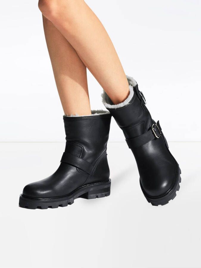 Jimmy Choo Youth enkellaarzen met gesp Zwart - Foto 11