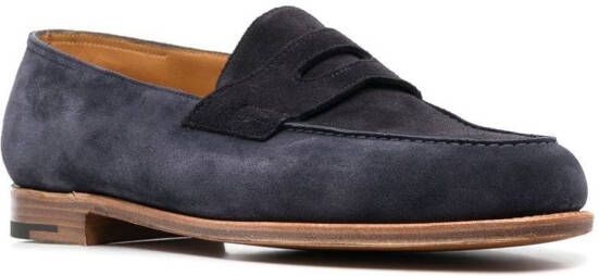 John Lobb Lopez suède loafers Blauw