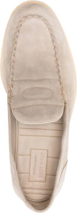 John Lobb Pace suède loafers Beige