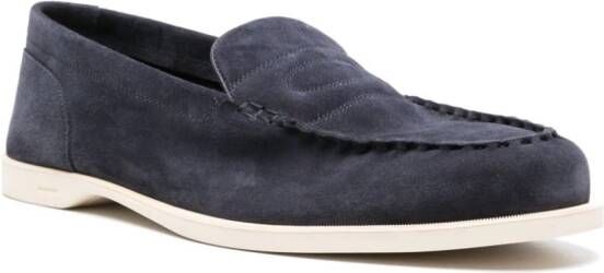 John Lobb Pace suède loafers Blauw