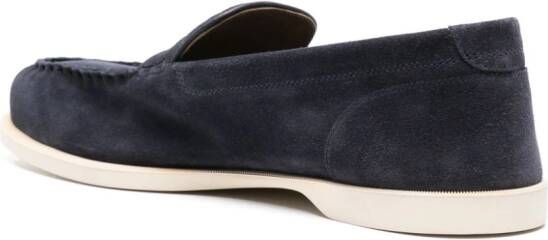 John Lobb Pace suède loafers Blauw